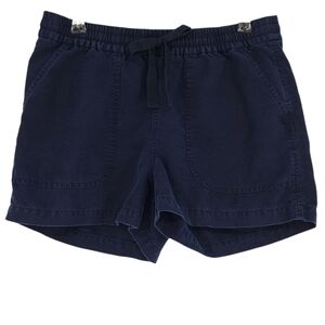 J.CREW Seaside Shorts Linen Navy Blue Mid Rise Drawstring Stretch Waist XS